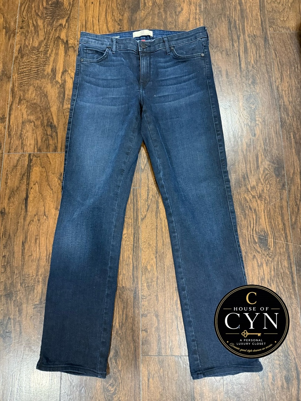 CJ by Cookie Johnson Faith Straight Jeans, Women’s 28, Dark Wash Made in USA